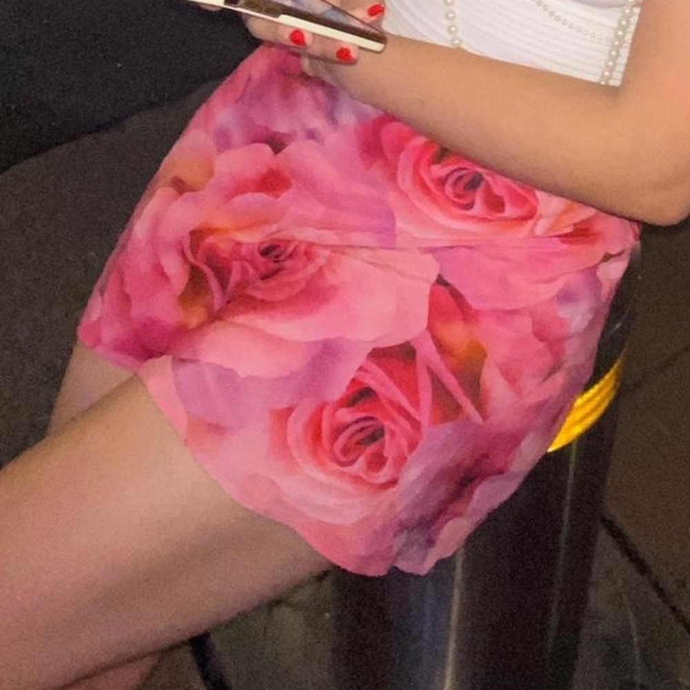 Rouje Pink Floral Mini Skirt